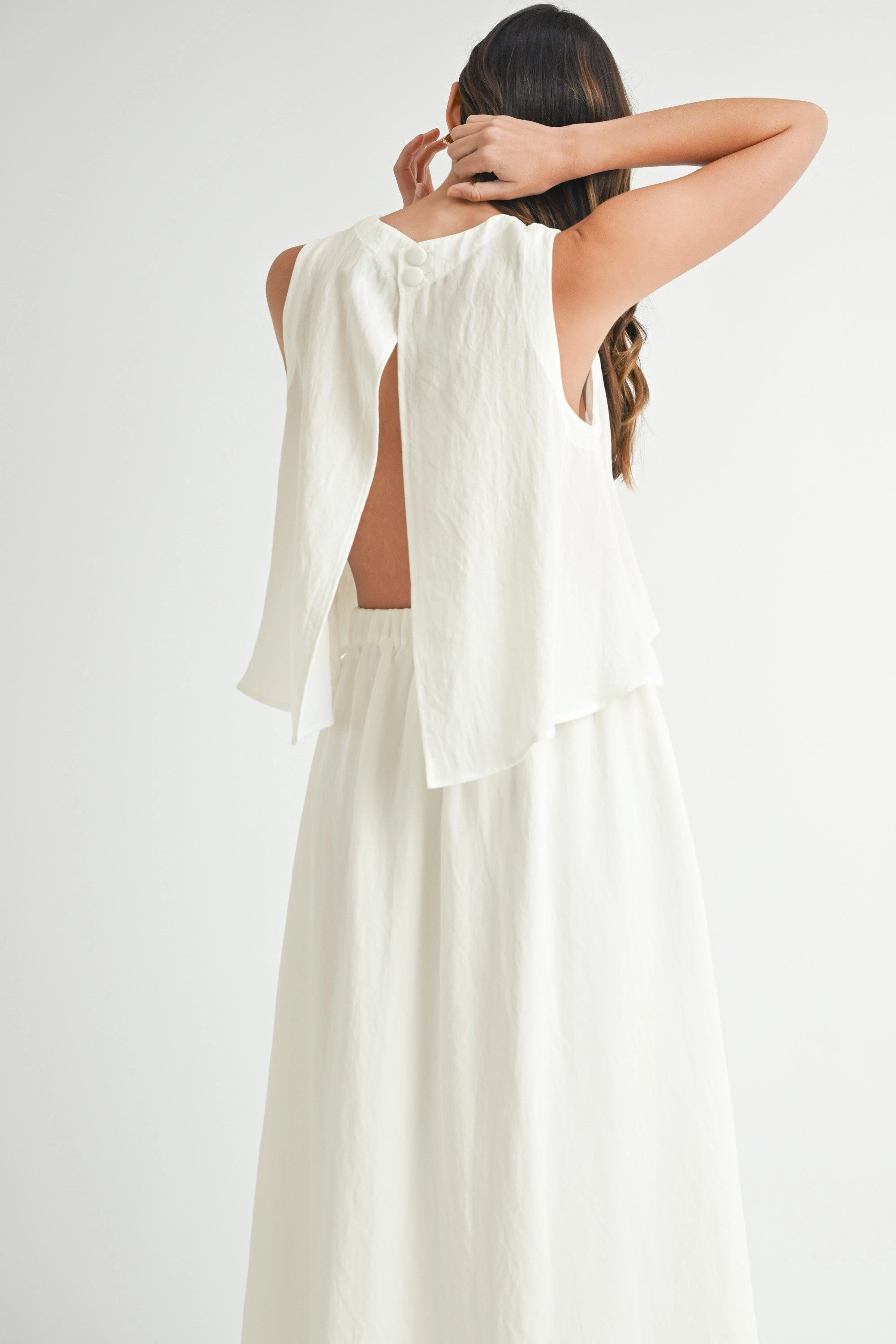 MARY WRINKLED FABRIC SWING TOP DoubleStitchedSeams