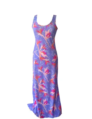 Maui Maxi Dress Tropical Birds of Paradise Lounge Texture Neutral-Shade