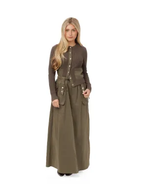 Mauve Olive Raincoat Skirt WW5163S-A Mix Texture Quick Fit