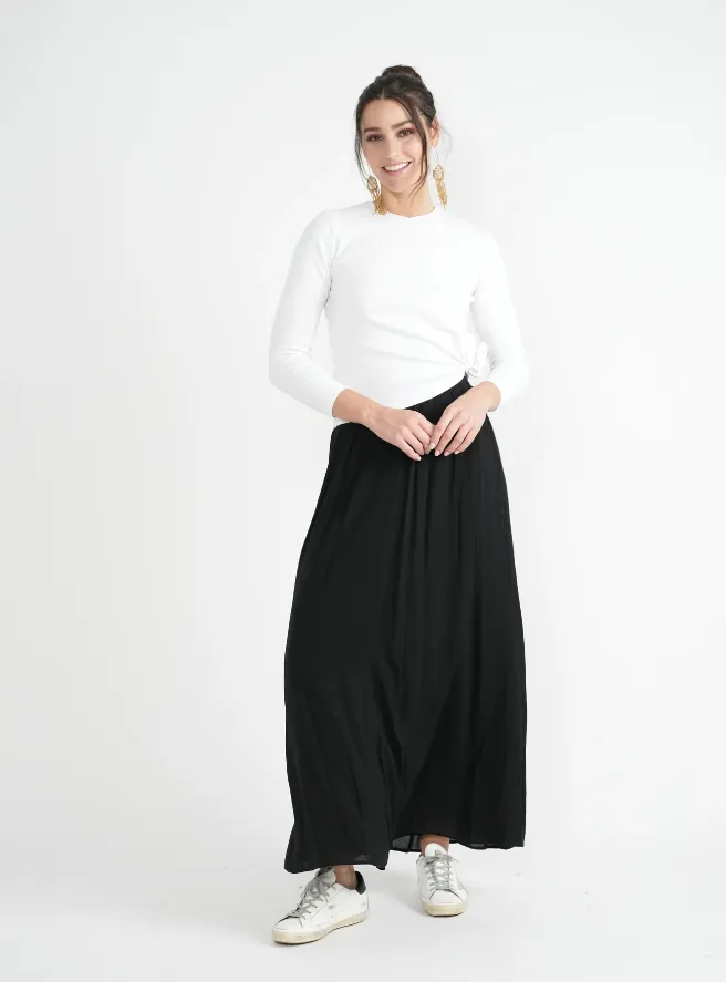 Maxmrkt Black Gauze Maxi Skirt SB4CM8725SL Unisex style