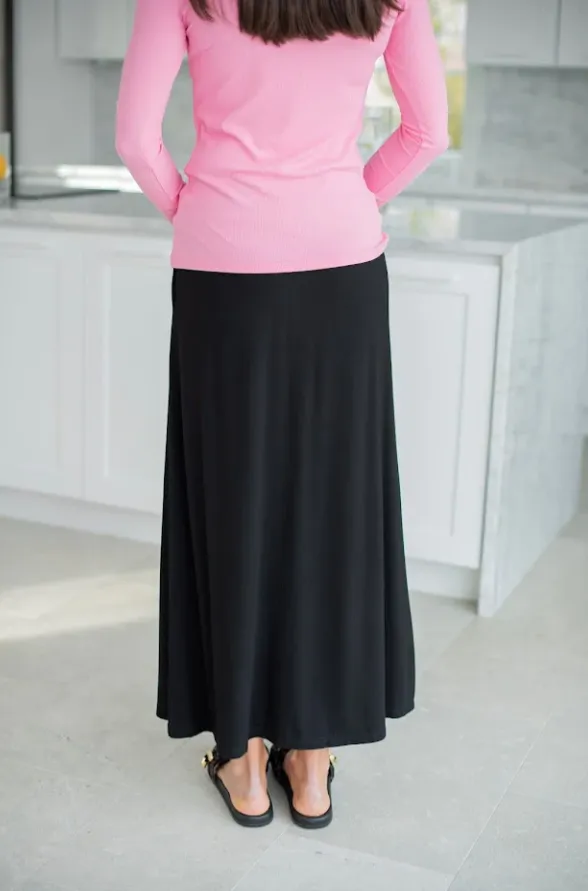 Mayas Place Black Flowy Maxi Iconic Style