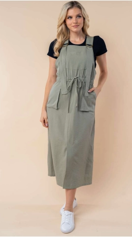 All-Day Fit Comfortable office piece Maysen Overall Dress (Sage)