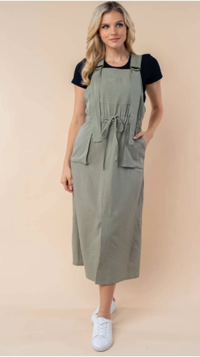 Contemporary Layer Stylish Mood Maysen Overall Dress (Sage)