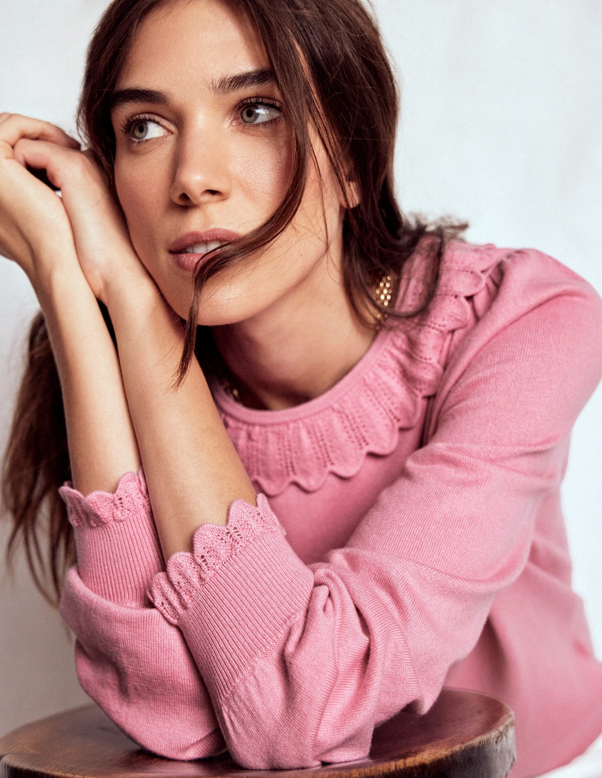 Thermal Insulation Lightweight Thermal Insulation Melina Cotton Ruffle Jumper-Formica Pink