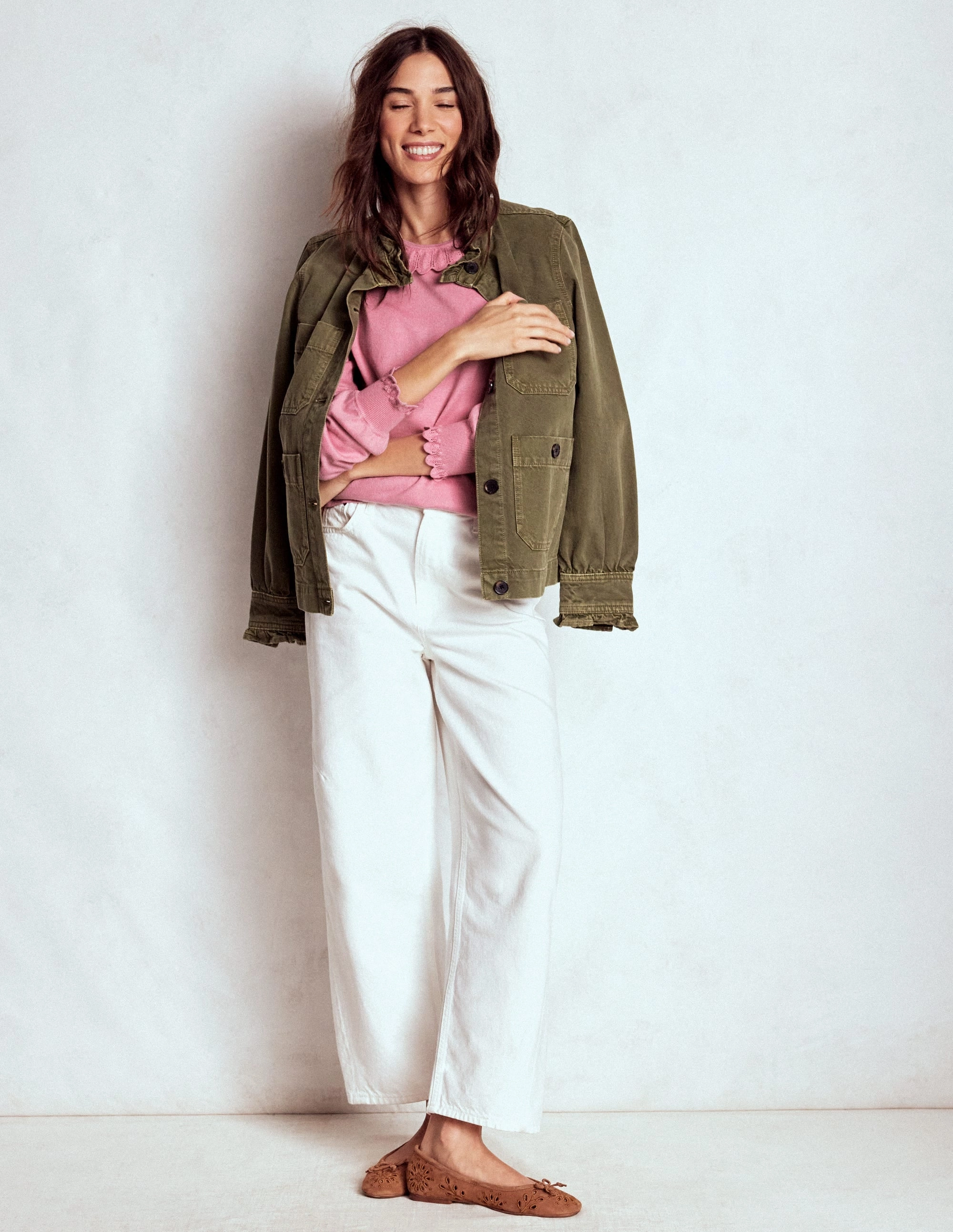 Fashion Favorite Flexible Side Gusset Melina Cotton Ruffle Jumper-Formica Pink