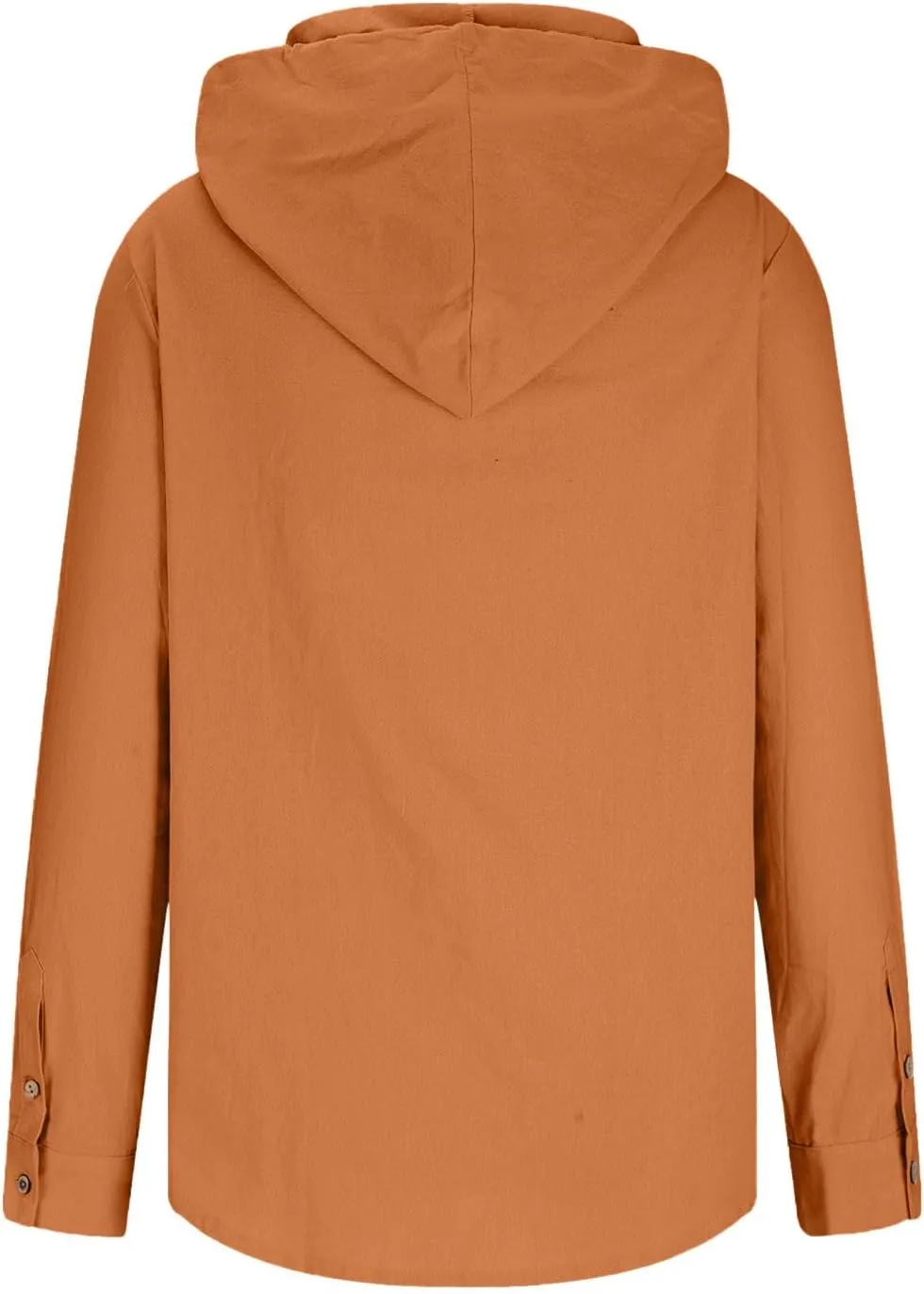 Men Casual Button Down Shirts Long Sleeve Hooded Pollover Tops Fashion Solid Cotton Linen Shirts Quick Dry