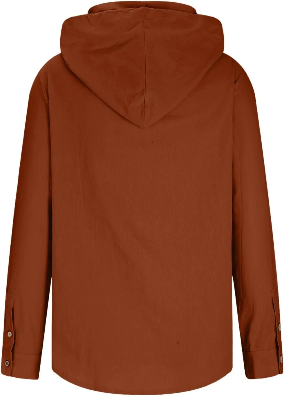 Men Casual Button Down Shirts Long Sleeve Hooded Pollover Tops Fashion Solid Cotton Linen Shirts Quick Dry