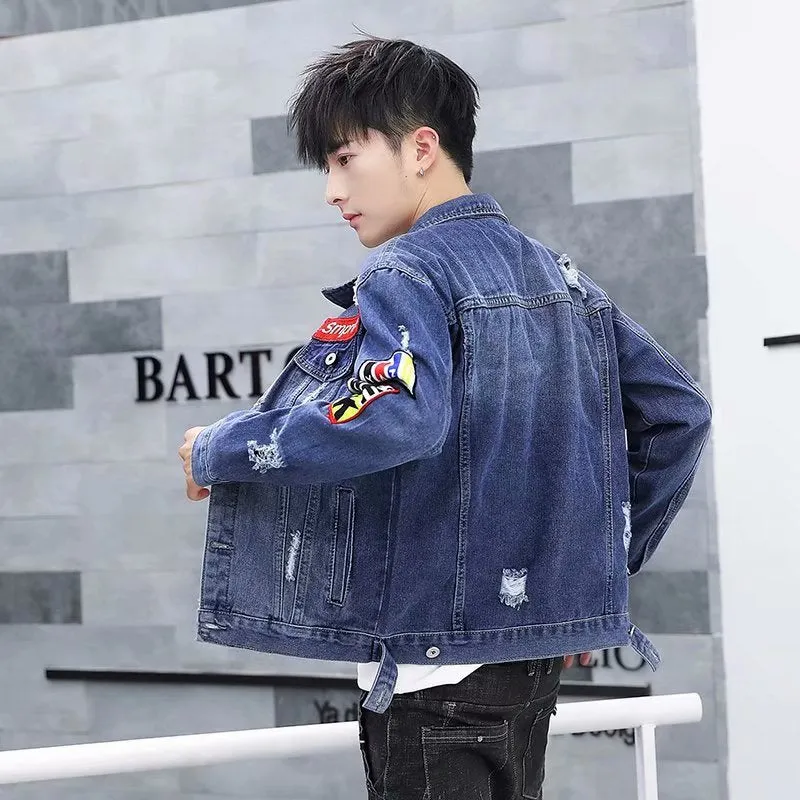 Men Denim Jacket Men's Spring and Autumn Fashion Casual