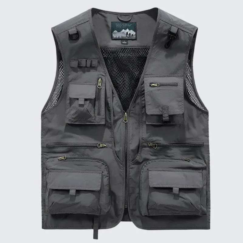 Men Outdoor Multi-Pocket  Photography Fishing Waistcoat Vest Jacket