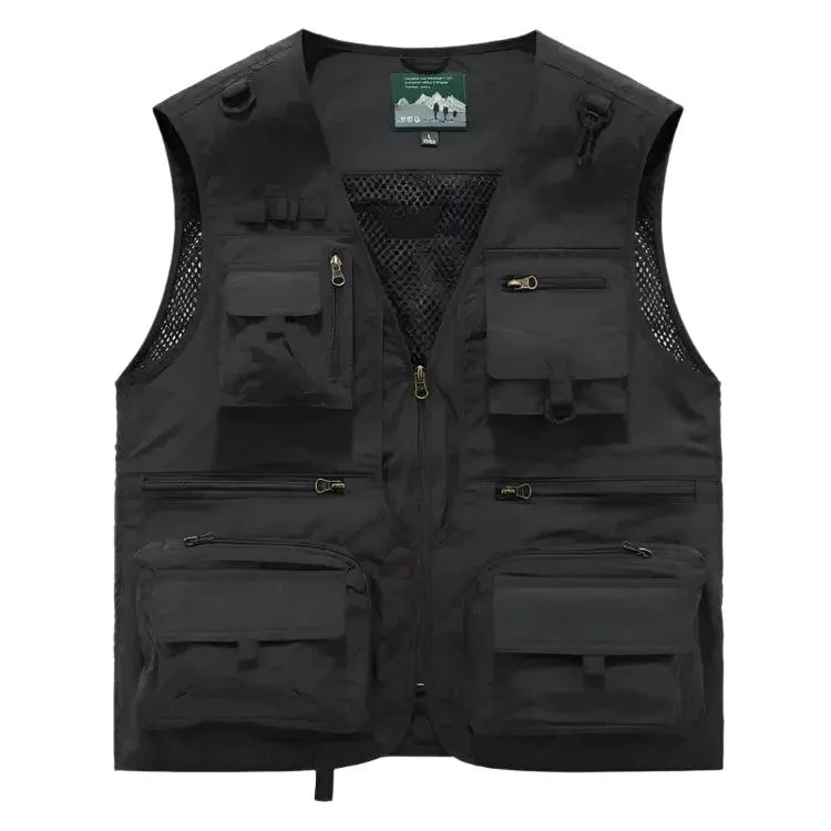 Men Outdoor Multi-Pocket  Photography Fishing Waistcoat Vest Jacket