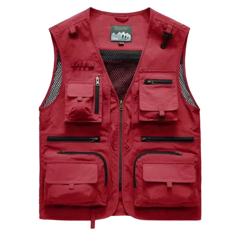 Men Outdoor Multi-Pocket  Photography Fishing Waistcoat Vest Jacket