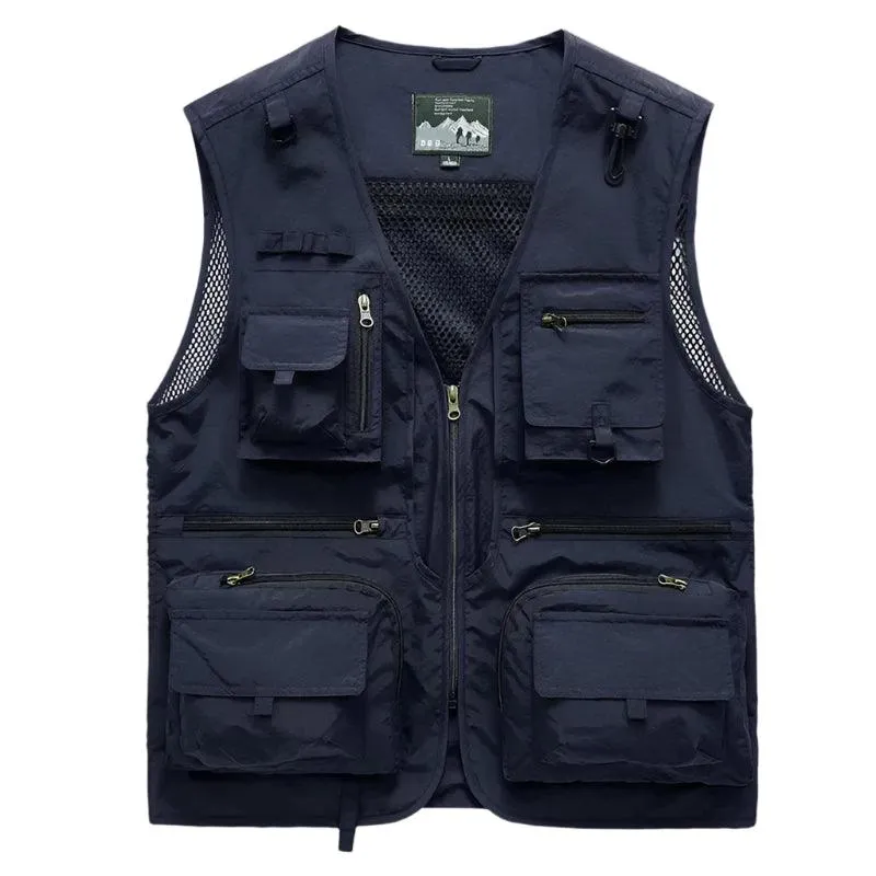 Men Outdoor Multi-Pocket  Photography Fishing Waistcoat Vest Jacket