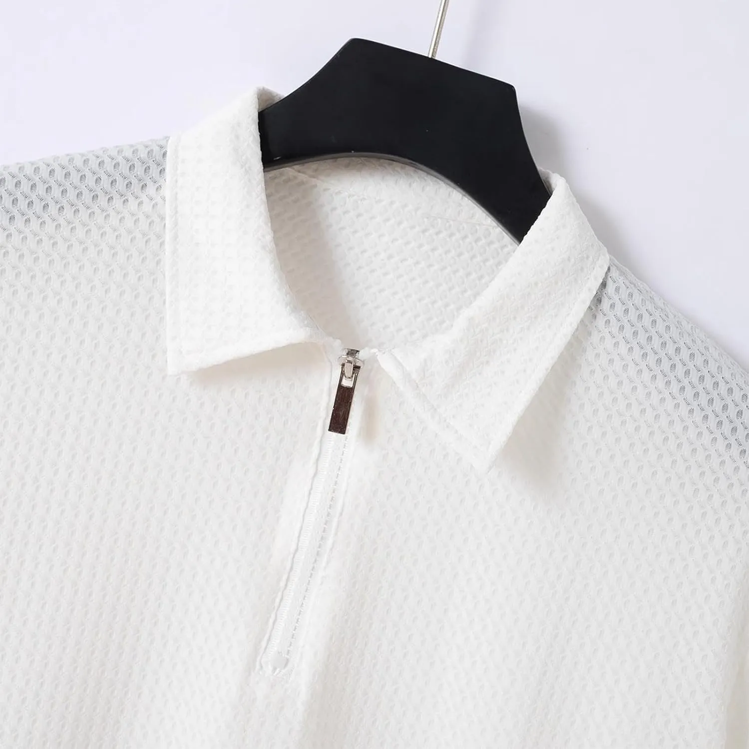 Men Polo Shirts Short Sleeve,Collared Dress Shirt Slim Fit Formal Breathable Trendy Lightweight for Workout Casual Golf Shirt