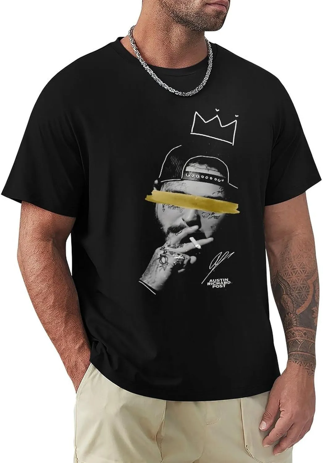 Men Short Sleeve Crewneck T-Shirts Novelty Graphic Tee Shirt Tops
