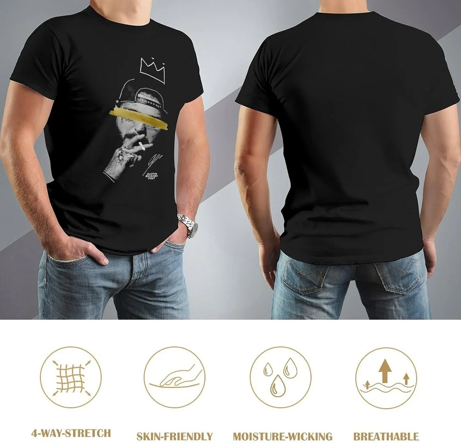 Men Short Sleeve Crewneck T-Shirts Novelty Graphic Tee Shirt Tops