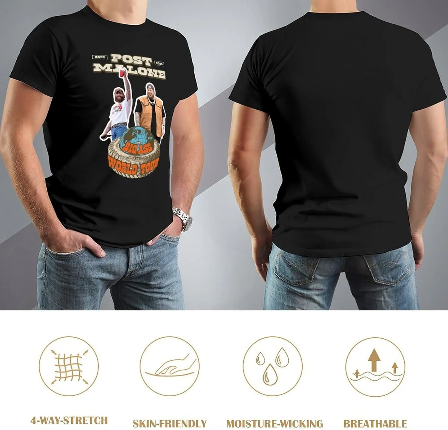Men Short Sleeve Crewneck T-Shirts Novelty Graphic Tee Shirt Tops