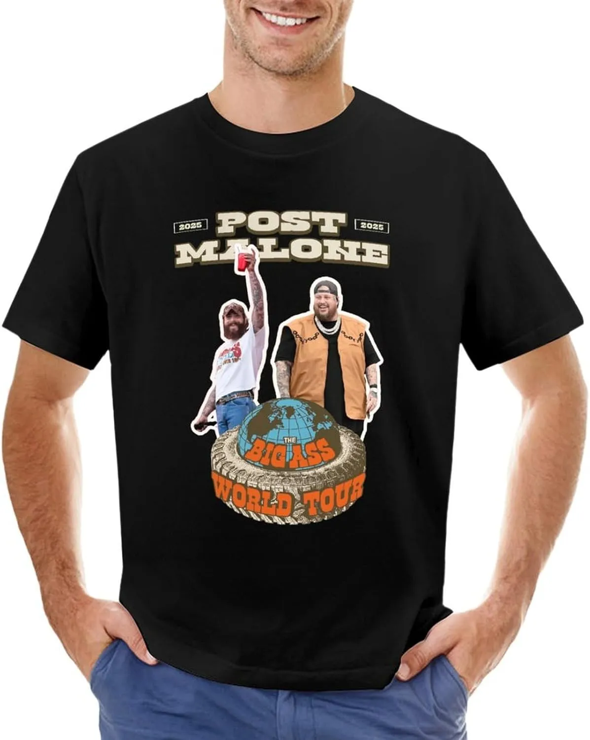 Men Short Sleeve Crewneck T-Shirts Novelty Graphic Tee Shirt Tops