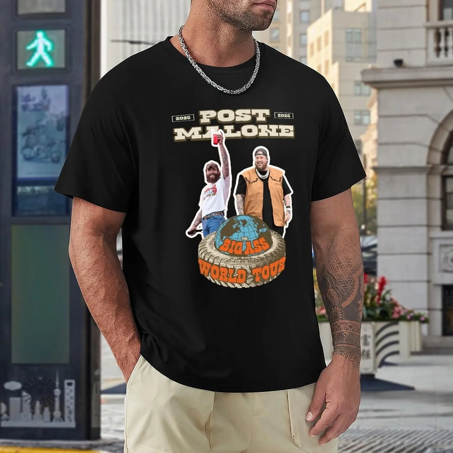 Men Short Sleeve Crewneck T-Shirts Novelty Graphic Tee Shirt Tops