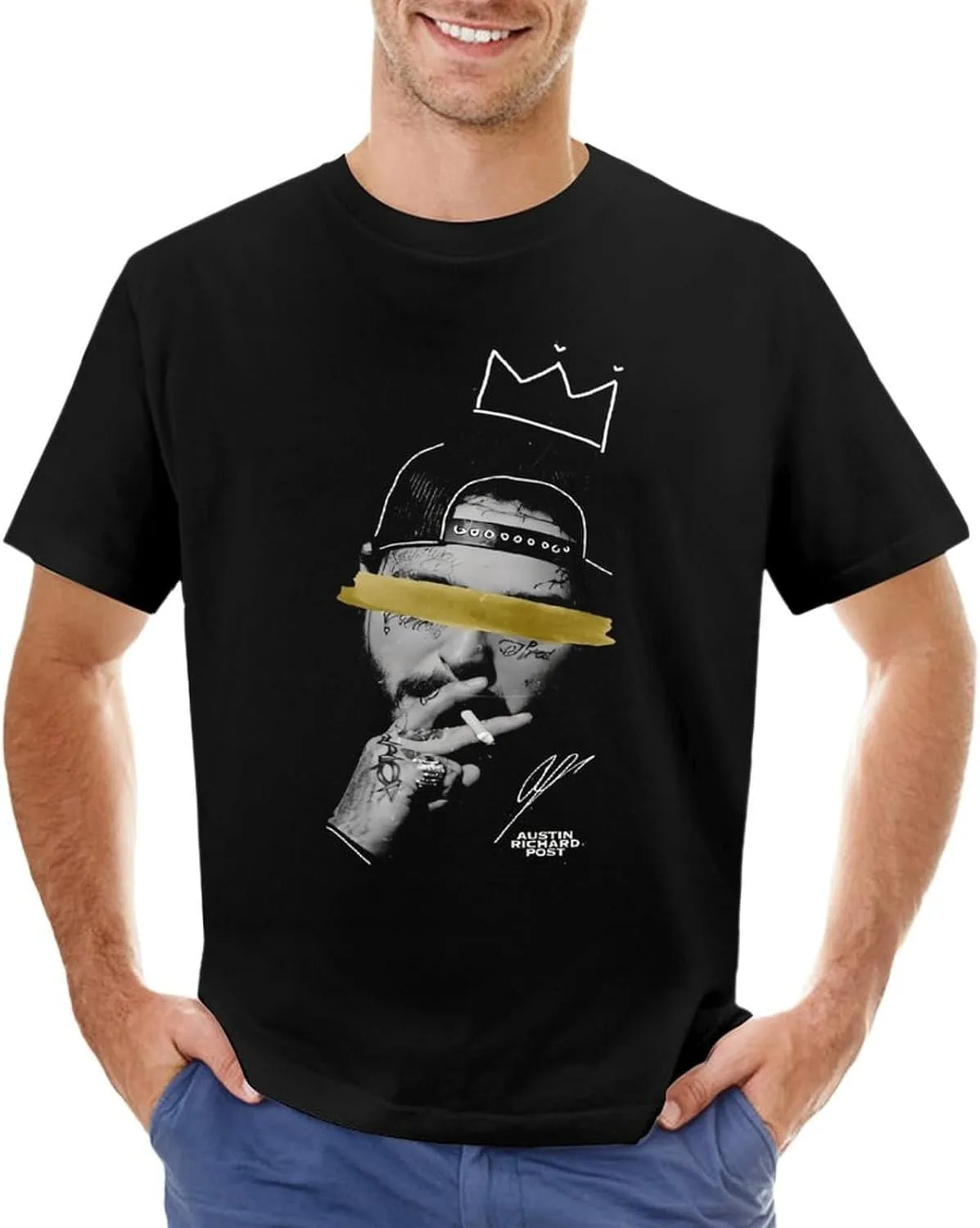 Men Short Sleeve Crewneck T-Shirts Novelty Graphic Tee Shirt Tops