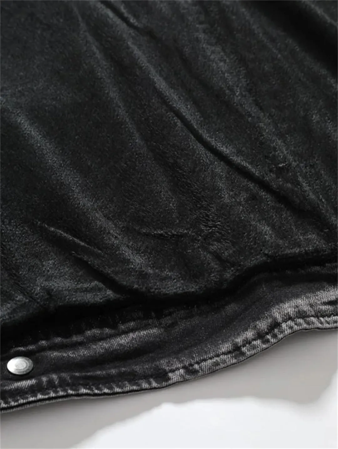 Men Spring Motorcycle Denim Jacket Retro Zippers Stand Collar Denim Coats Slim Fit Denim Trucker Coat