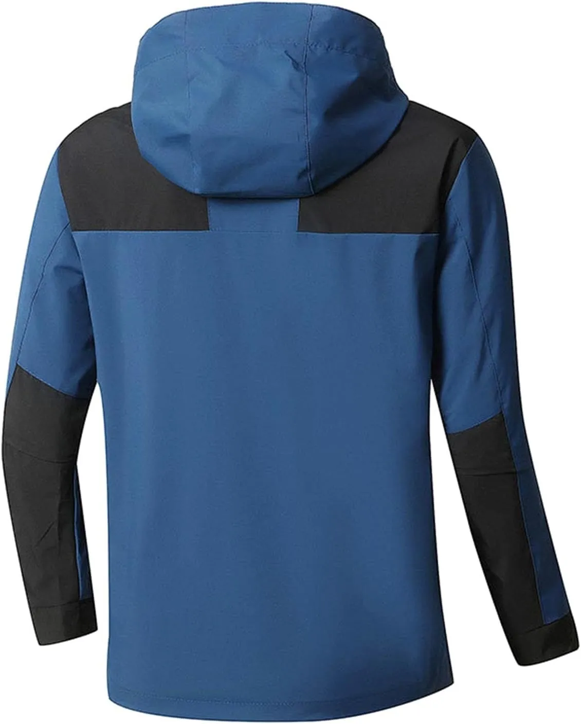 Men Waterproof Rain Jackets Lightweight Windbreaker with Hood Rain Coat Suit Color Block Raincoats for Outdoor Hiking