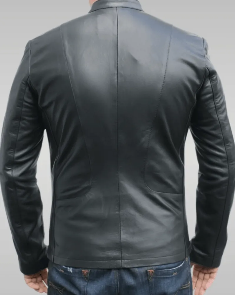 Mens 70s Style Brown Vintage Biker Leather Jacket