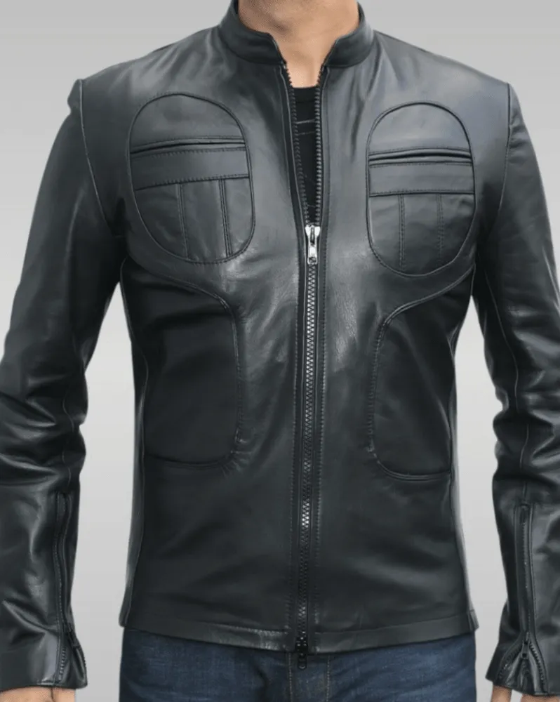 Mens 70s Style Brown Vintage Biker Leather Jacket