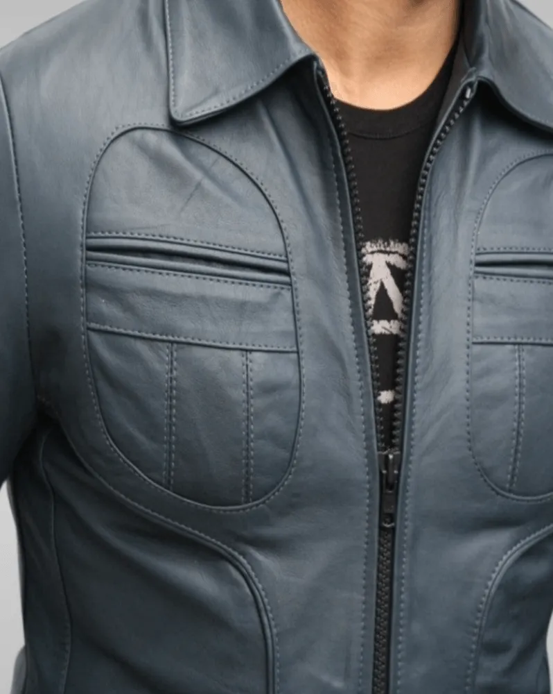 Mens 70s Style Brown Vintage Biker Leather Jacket