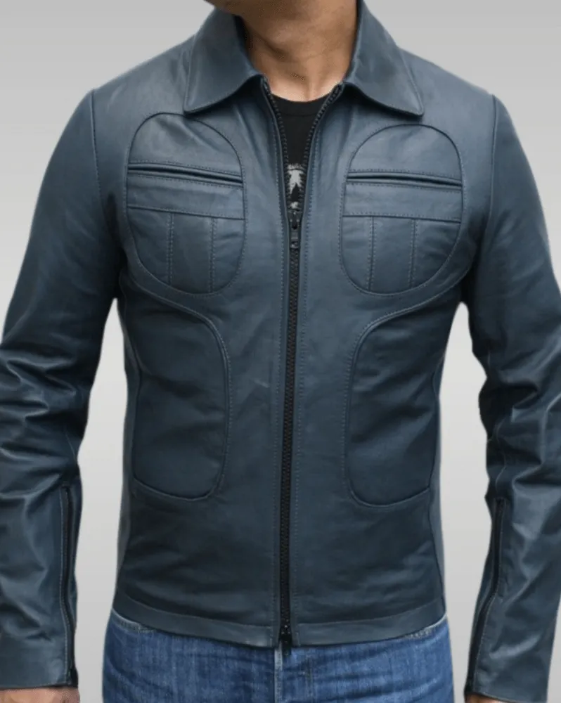 Mens 70s Style Brown Vintage Biker Leather Jacket