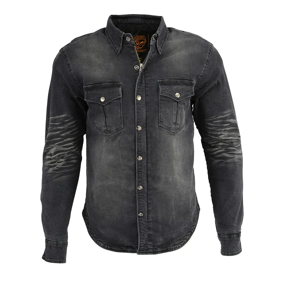 Men’s Armored Denim Biker Shirt w/ Aramid® by DuPont™ Fibers