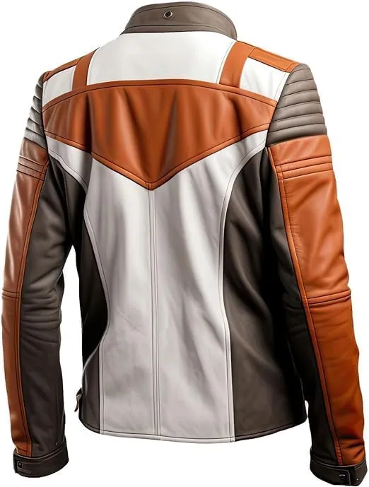 Men's Biker Multi Color Leather Jacket, Leather Biker Jacket for Men, Faux Leather Biker Bomber Jacket
