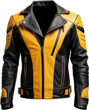 Men's Biker Multi Color Leather Jacket, Leather Biker Jacket for Men, Faux Leather Biker Bomber Jacket