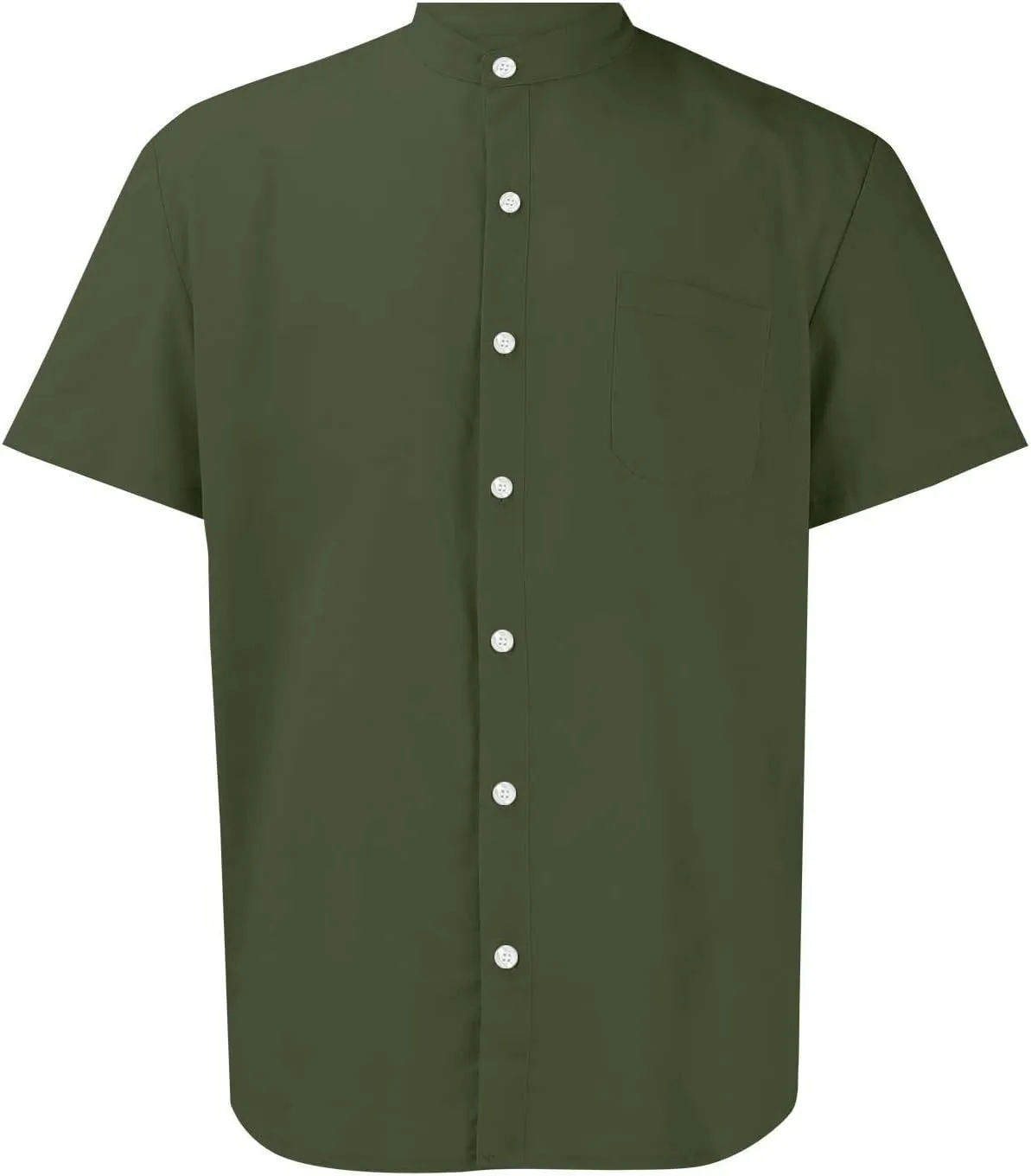 Men's Button Down Shirts Summer Casual Big and Tall Short Sleeve Beach Shirt Quick Dry Pocket Dress Chambray Blouse