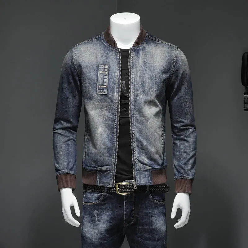 Men's Casual Distressed Denim Jacket