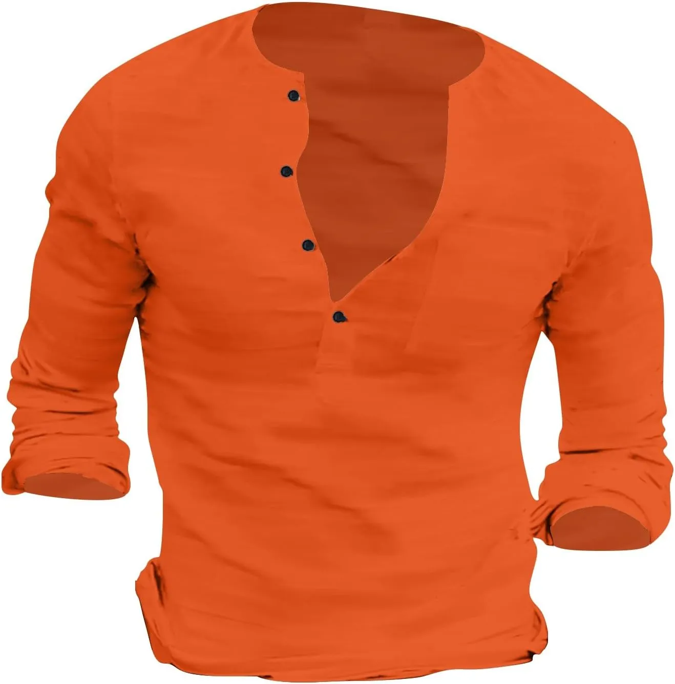 Mens Causal Henley T Shirt Long Sleeve Striped Print Deep V Neck Crewneck Slim Fit Trendy Workout Tees Pullover Tops