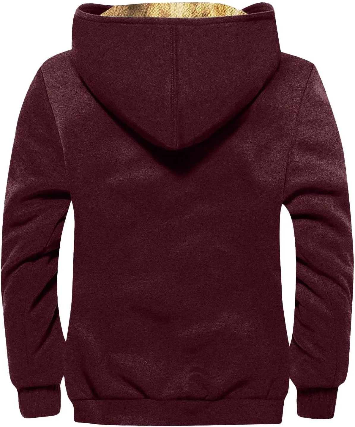 Men's Cotton Plaid Shirts Pullover Jacket Fleece Lined Shirts Sherpa Button Down Jackets with Hood for Men