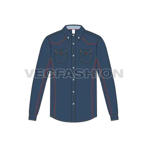 Mens Cowboy Denim Shirt