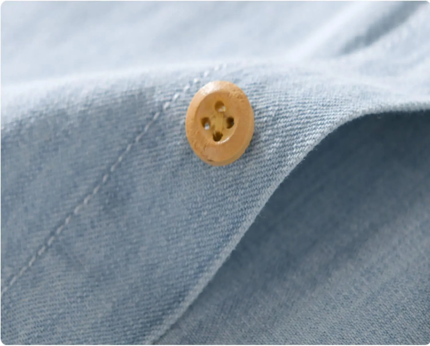 Men's Denim Shirts Lightweight Short Sleeve Button Down Shirts Casual Stylish Cotton Shirt with Pockets