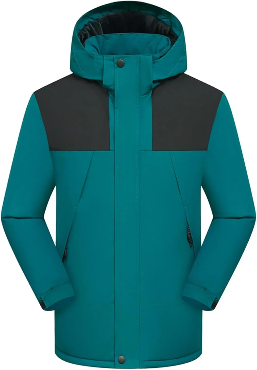 Men'S Down Jackets & Coats Zip Up With Hood Windbreaker Plain Men'S Jacket Thick Thermal Windproof Outwear