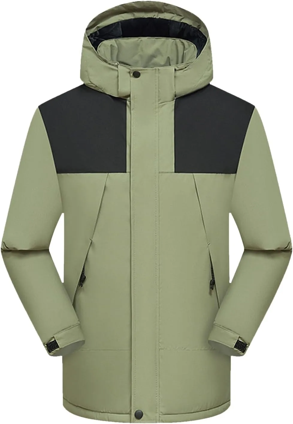Men'S Down Jackets & Coats Zip Up With Hood Windbreaker Plain Men'S Jacket Thick Thermal Windproof Outwear