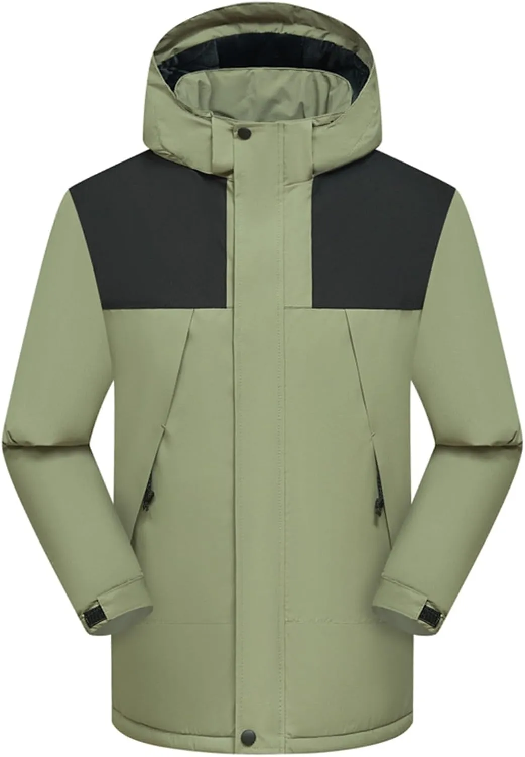 Men'S Down Jackets & Coats Zip Up With Hood Windbreaker Plain Men'S Jacket Thick Thermal Windproof Outwear