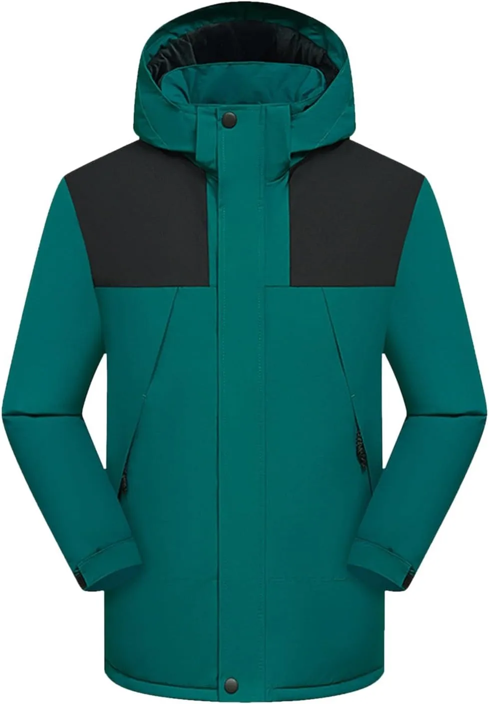 Men'S Down Jackets & Coats Zip Up With Hood Windbreaker Plain Men'S Jacket Thick Thermal Windproof Outwear