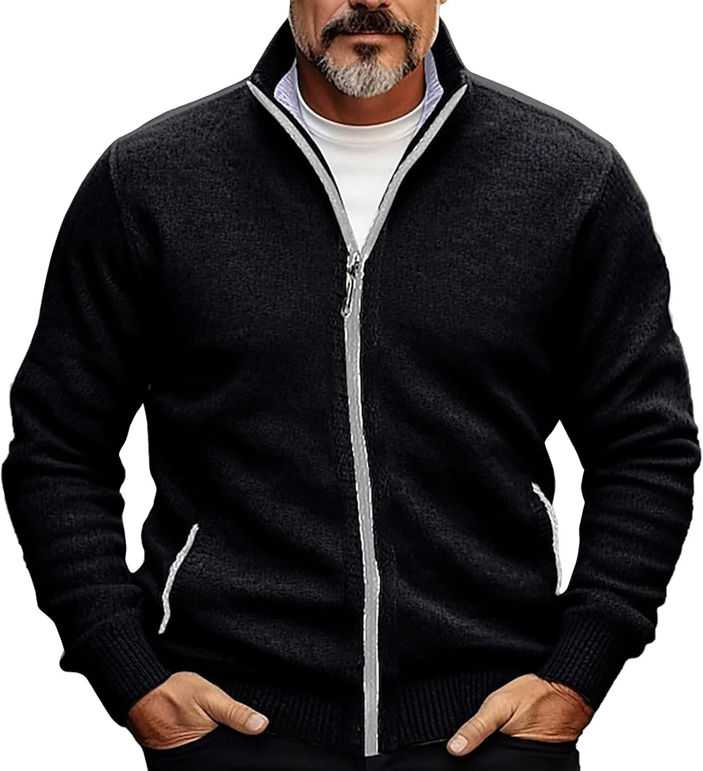 Mens Flannel Shirt Fashion Casual Solid Color Hooded Thick Zipper Pocket Thick Coat Thick Jacket Work Shirts Mens