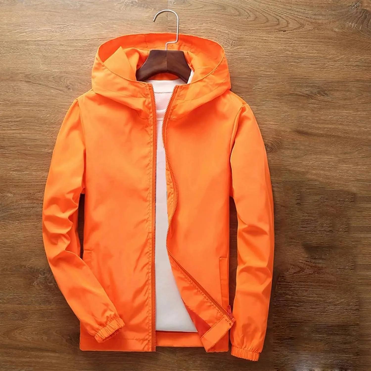 Mens Flannel Shirt Fashion Casual Solid Color Hooded Thick Zipper Pocket Thick Coat Thick Jacket Work Shirts Mens