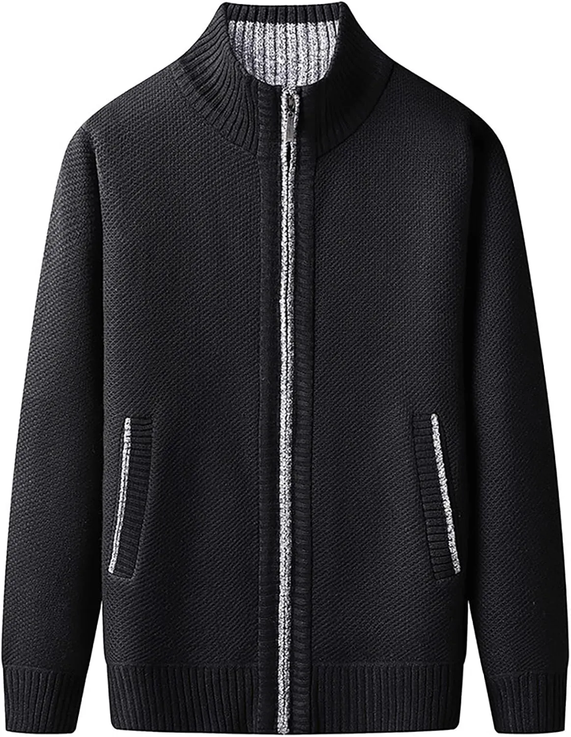 Mens Flannel Shirt Fashion Casual Solid Color Hooded Thick Zipper Pocket Thick Coat Thick Jacket Work Shirts Mens