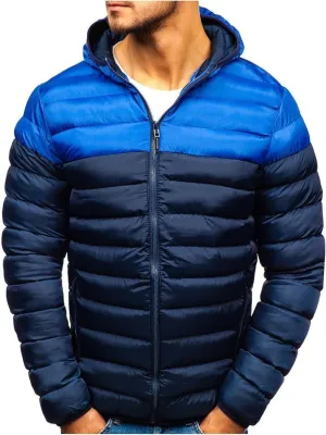 Mens Hooded Down Jacket Thick Winter Puffer Coat Zip Up Lightweight Jacket Quilted Fleece Coat Cozy Casual Outerwear