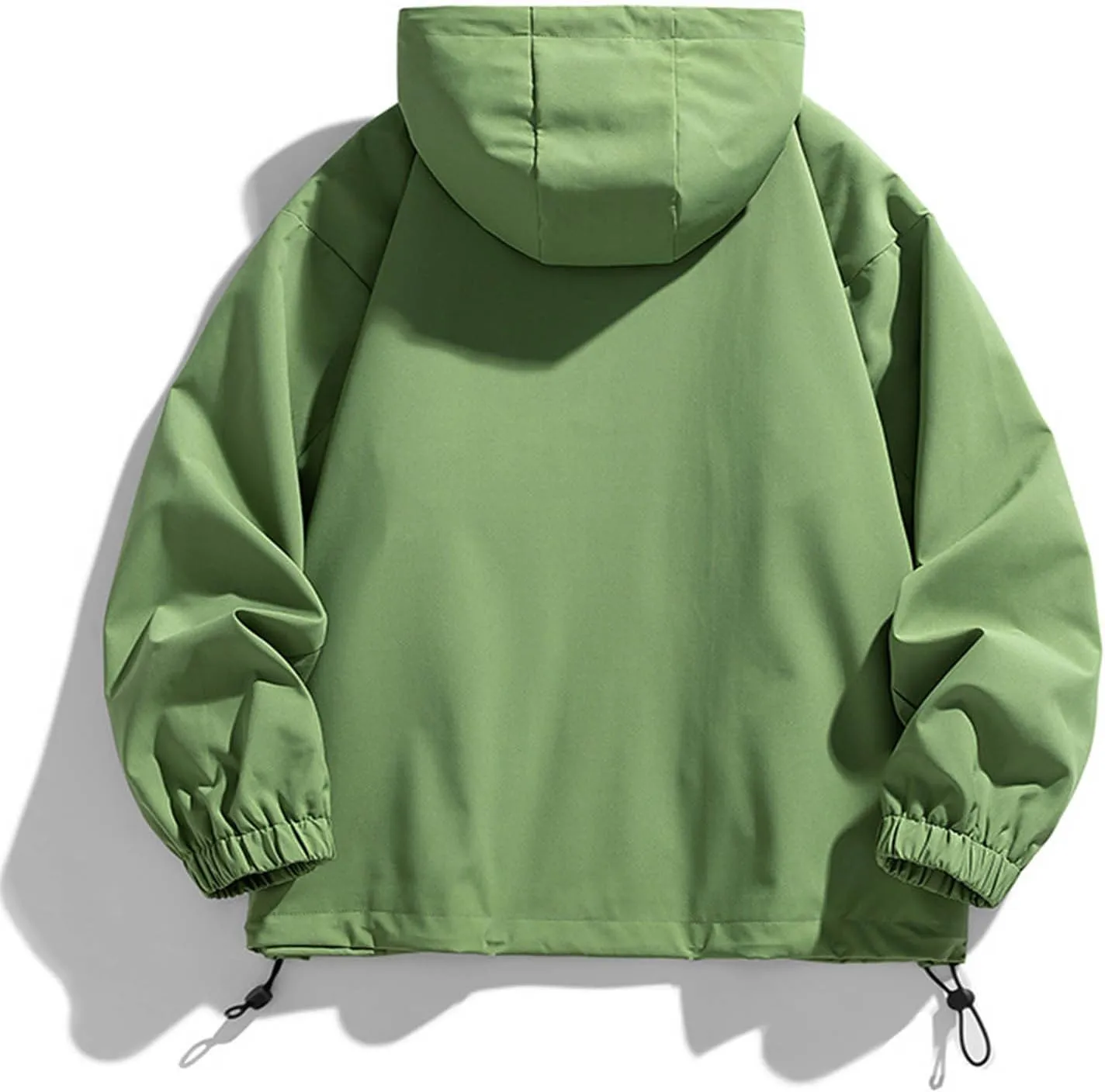 Mens Hooded Rain Jackets Casual Long Sleeve Waterproof Windbreaker Trench Coat Outdoor Full Zip Raincoat With Pockets