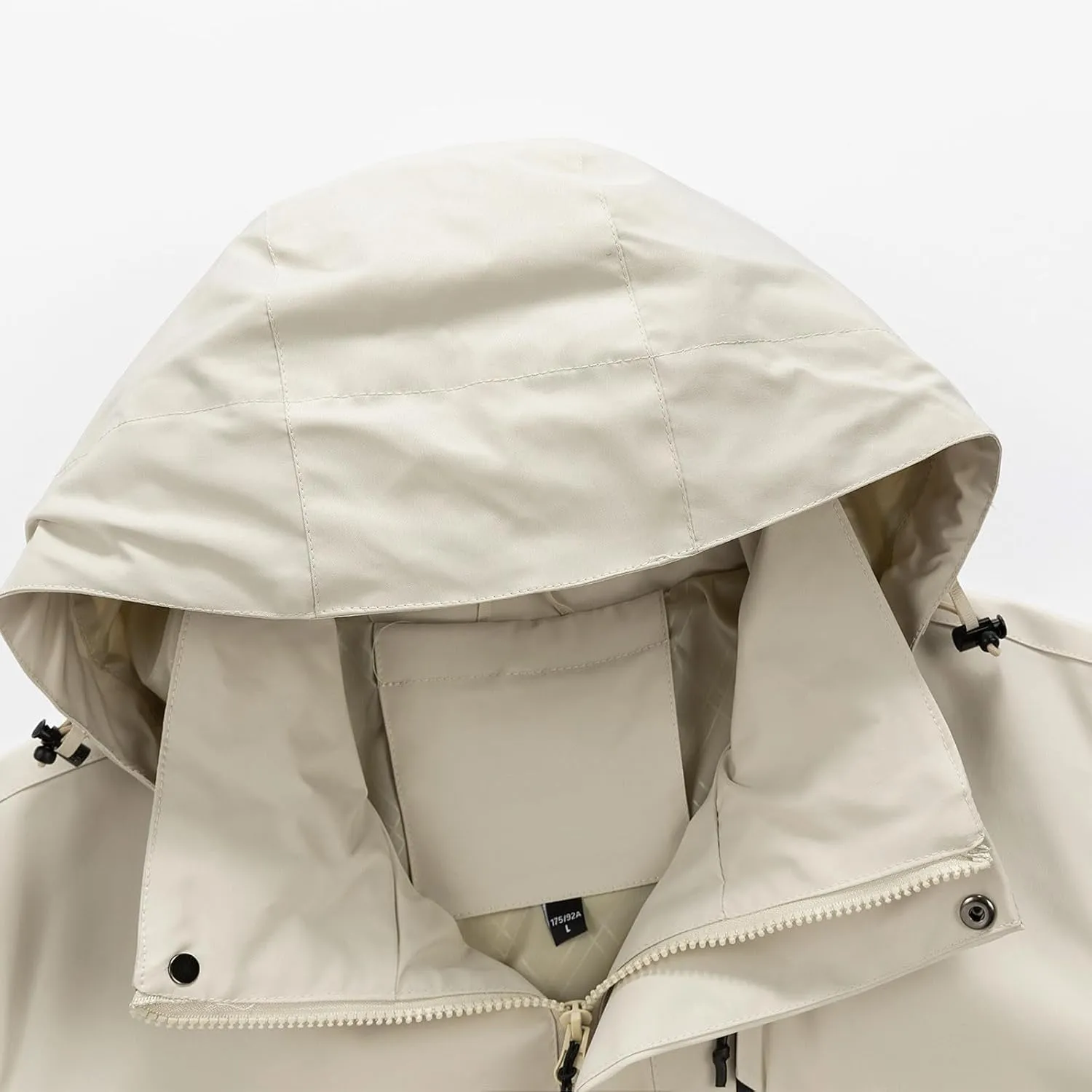 Men's Hooded Softshell Rain Jackets Lightweight Waterproof Windbreaker Zip Up Pockets Raincoats For Outdoor Hiking