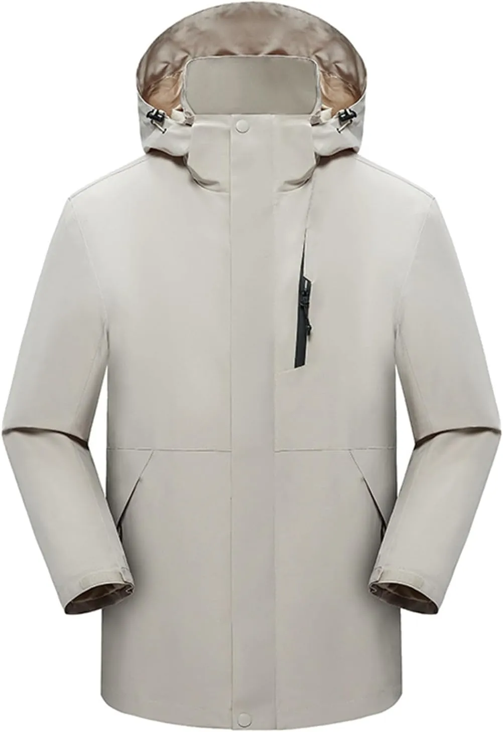 Men's Hooded Softshell Rain Jackets Lightweight Waterproof Windbreaker Zip Up Pockets Raincoats For Outdoor Hiking
