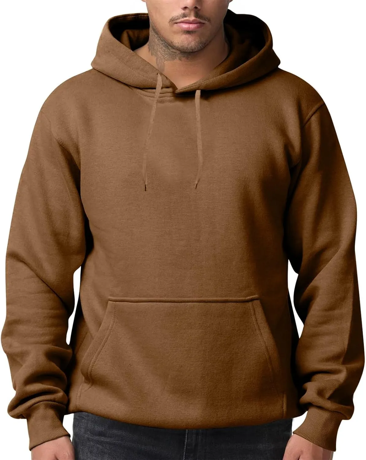 Mens Hoodies Pullover Fleece Lined Oversized Hoodie Casual Loose Long Sleeve Drawstring Hooded Sweatshirt with Pockets